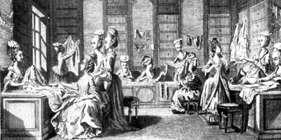 Buying laces and flounces, 1777