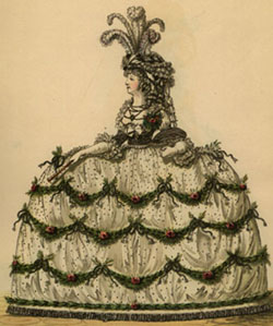 18th-century woman dressed for a ball