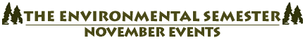 Environmental Semester November Events