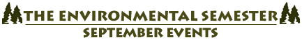 Environmental Semester September Events