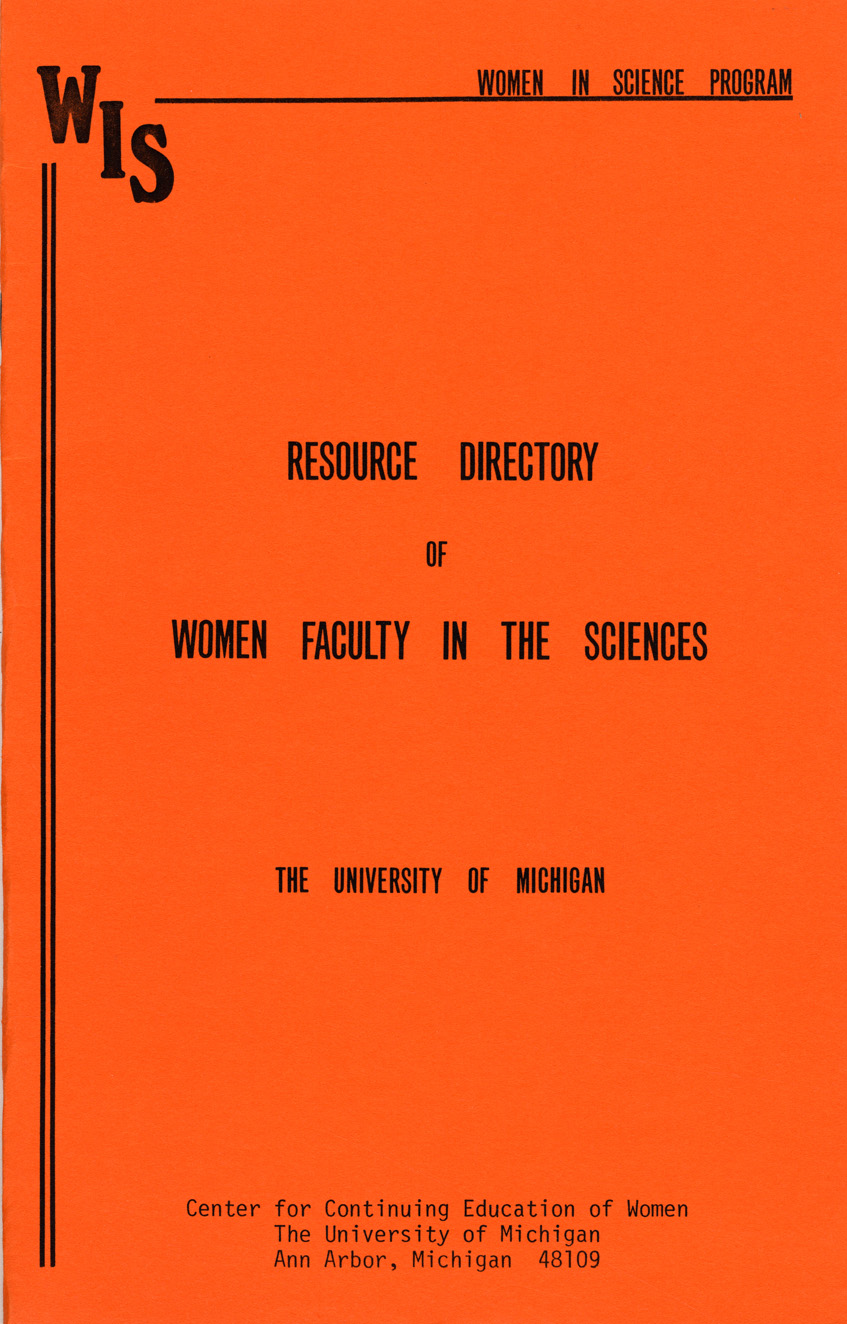 Resource Directory of Women Faculty in the Sciences, circa 1980