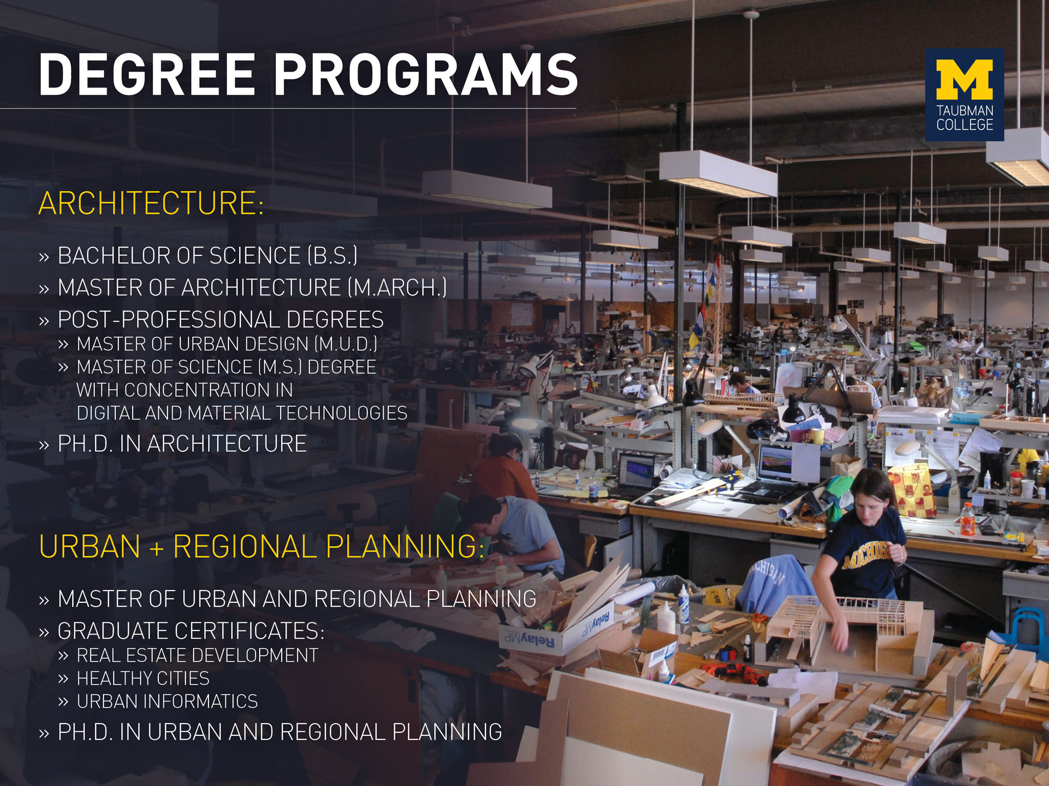 Information about Taubman College of Architecture & Urban Planning