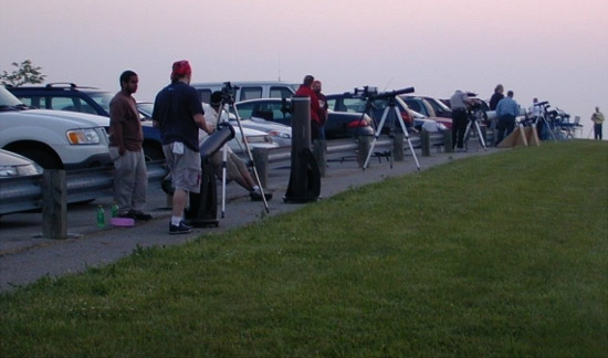 A group of telescopes, all pointing at Venus